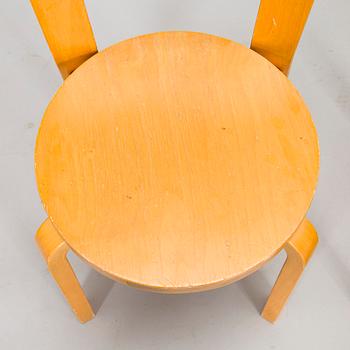 Alvar Aalto, stolar, 3 st, modell 66, Artek 1980-tal.