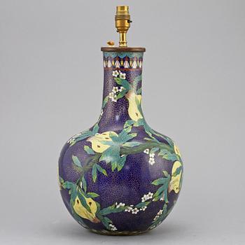 BORDSLAMPA, cloisonné, 1800/1900-tal.