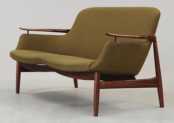 FINN JUHL, soffa "NV-53", Niels Vodder, Danmark 1960-tal.