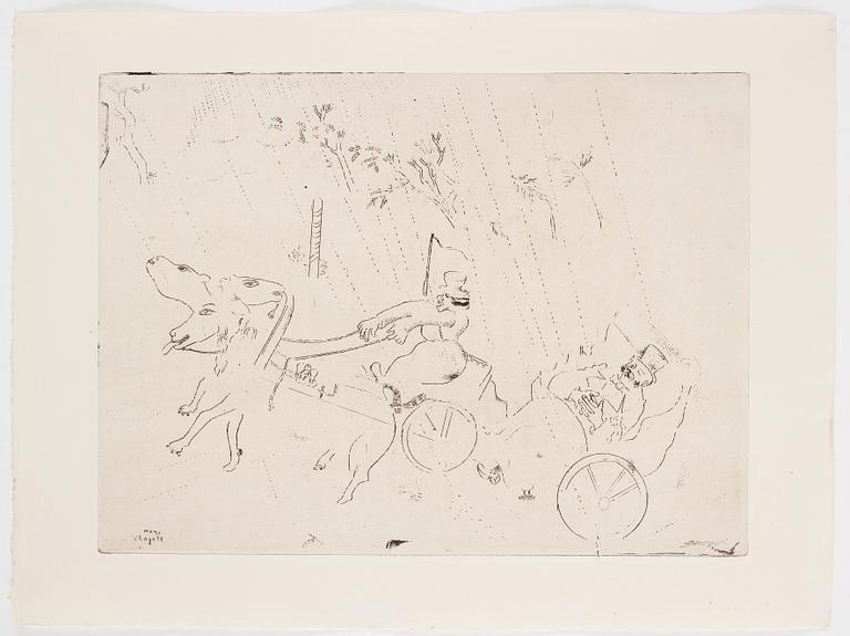 MARC CHAGALL, 71 st etsningar ur upplagan om 285 exemplar på Arches/MBM/J. Perrigot-papper, 1923-1948.