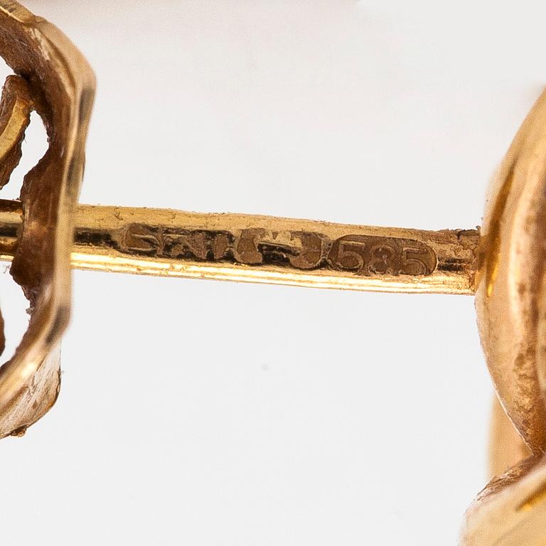 Korvakorut, solmut, 14K kultaa.