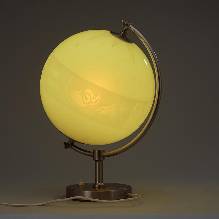A Flygsfors zodiac globe, Sweden 1950's.