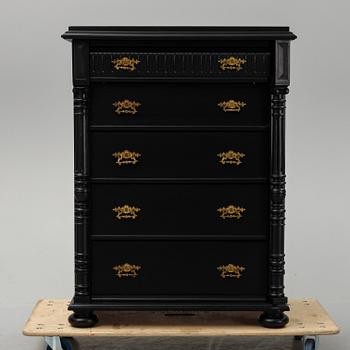 A painted chest of drawers, circa 1900.