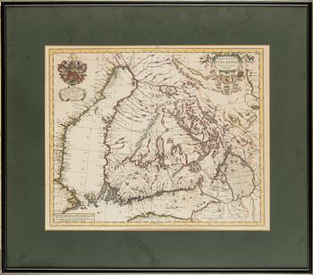 Jacobo Schutz, map, copper engraving, 18th century.