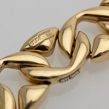 Collier, 18K guld med briljanter, Chiampesan, Italien.