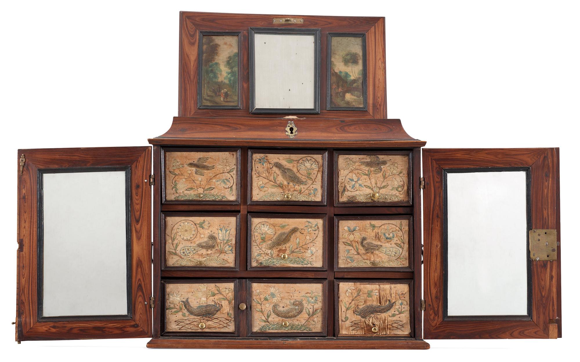 A Baroque circa 1700 miniature cabinet.