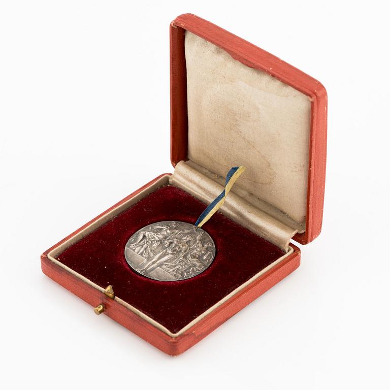 An olympic silver medal from the 1912 Summer Olympics in Stockholm, Sweden.