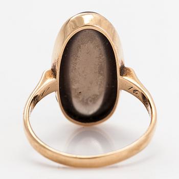 A 14K gold ring with a smoky quartz. Westerback, Helsinki 1957.