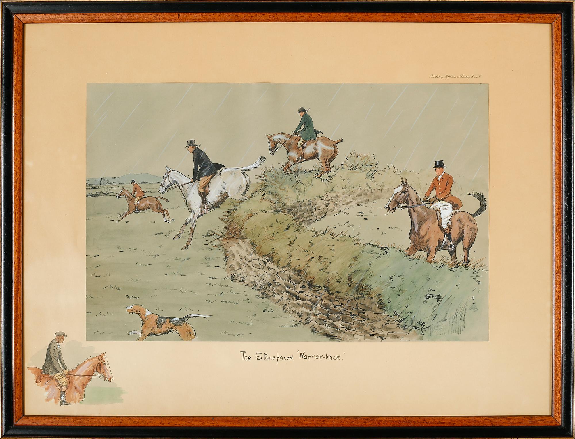 three hand coloured litograph, signed in the print, published by Mef Fores 41 Piccadilly London W.