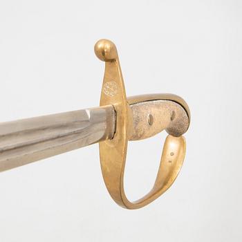 A Swedish sabre 1899 pattern with scabbard with another sword.