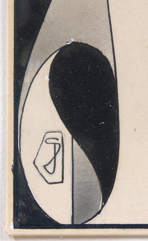 OKÄND KONSTNÄR, tushteckning, monogramsign.