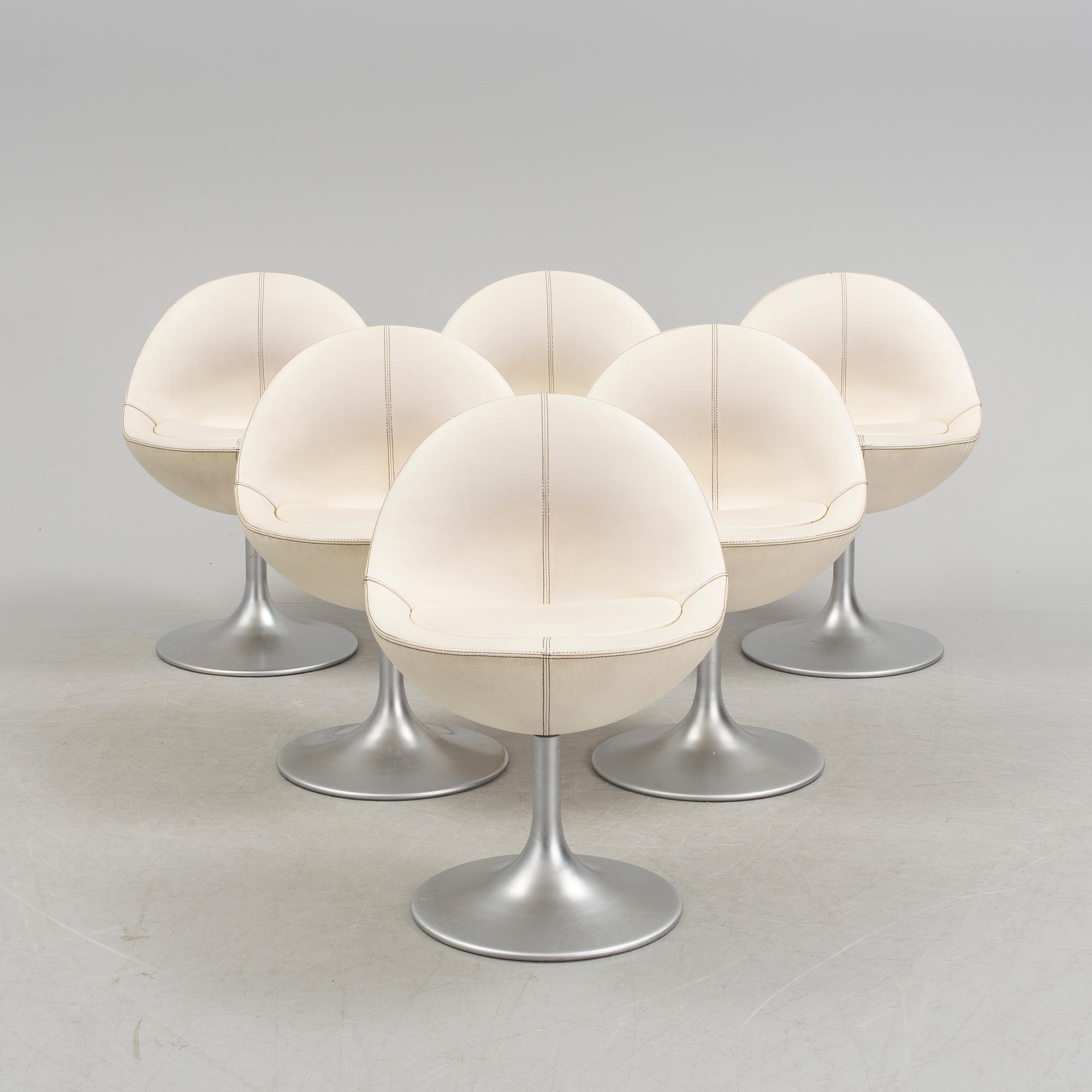 Six 'Venus' chairs by Johansson Design from the late 20th/early 21st century.