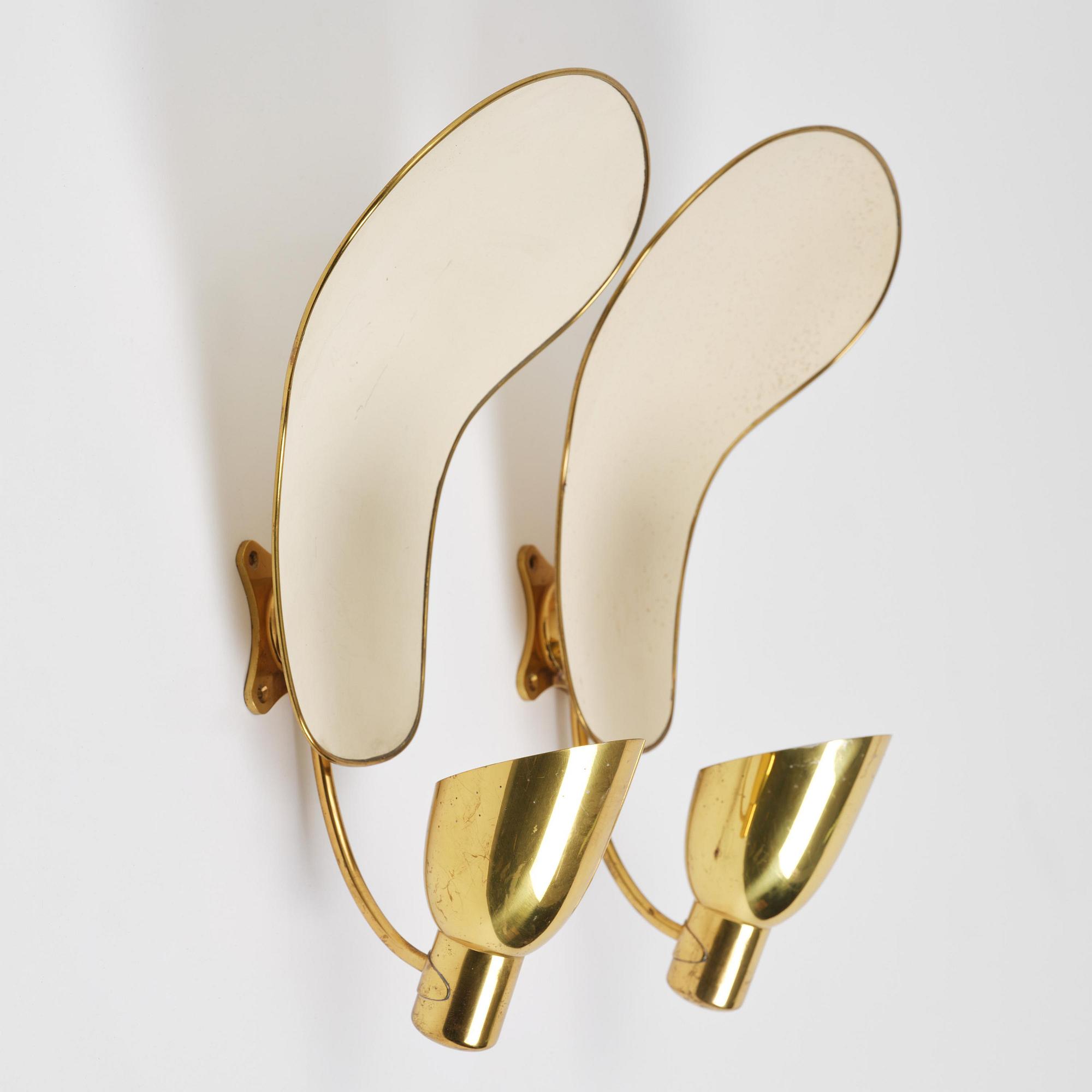 Carl-Axel Acking, a pair of wall lamps model 5029, Bröderna Malmströms Metallvarufabrik, Malmö, 1950s.