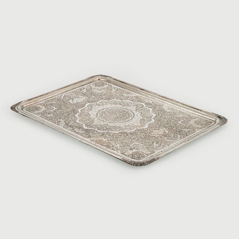 A 5-piece Persian tea service, first half of the 20th century.