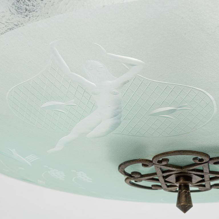 A Swedish Grace ceiling lamp, 1920's/30's.