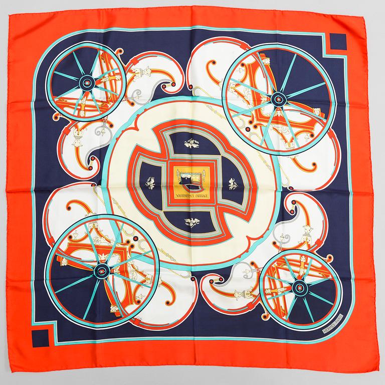 HERMÈS, "Washington's Carriage", SCARF.