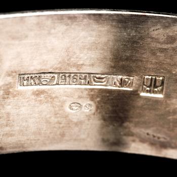 ARMBAND, silver, troligtvis Heikki Juhana Kaksonen, Helsingfors, Finland, 1966. Vikt 43.1 g.