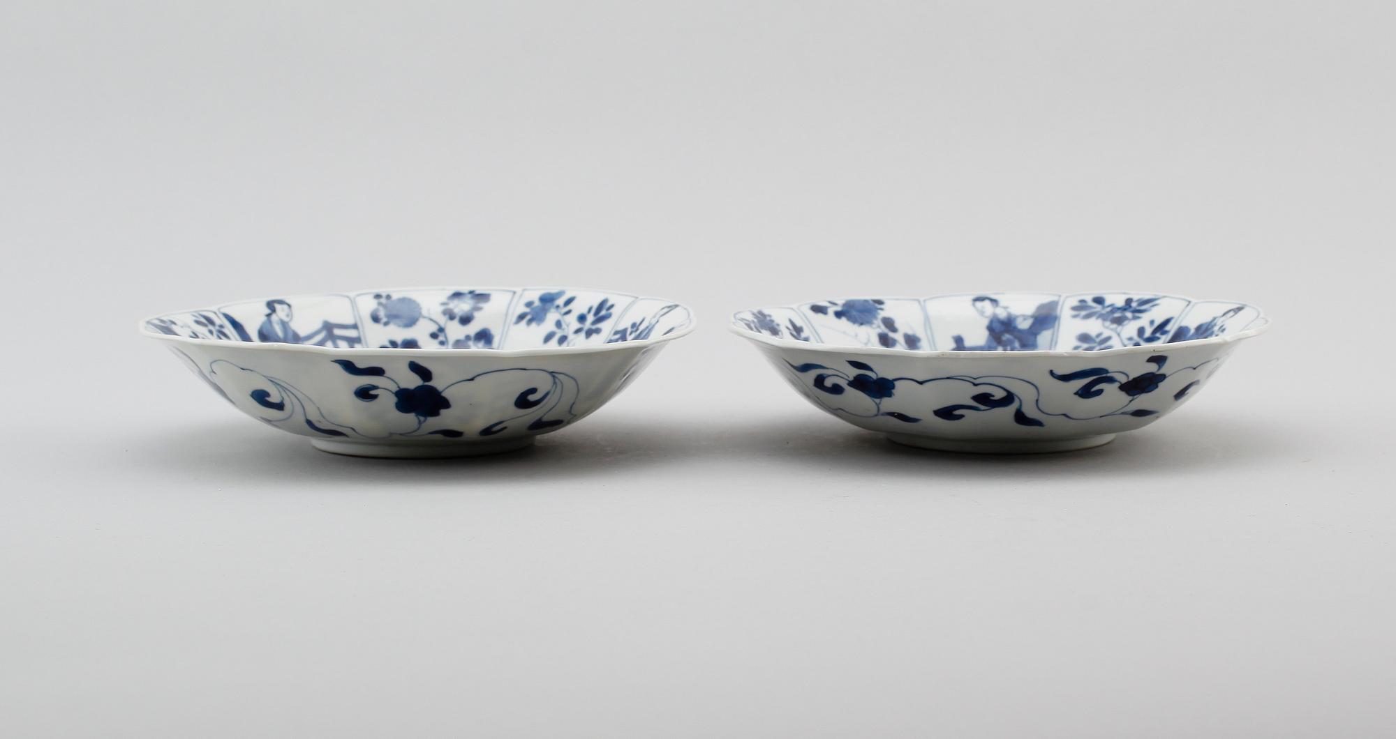 SKÅLFAT, 1 par, porslin, Kina, Kangxi 1662-1722.