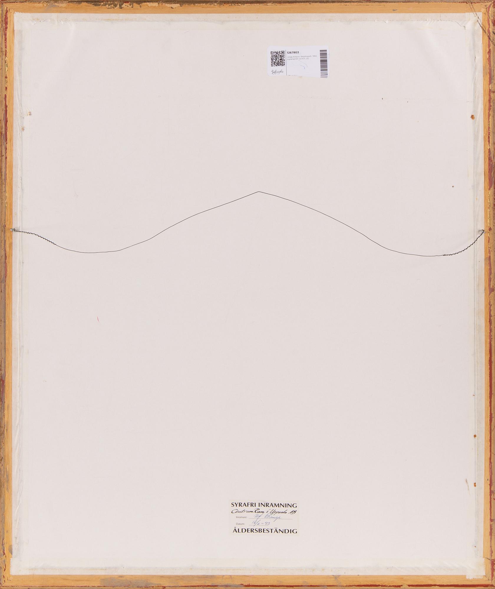 Jonas Nilsson, färglitografi, 1992, signerad EA VI/XVI.