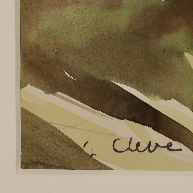 AGNES CLEVE, akvarell, signerad.