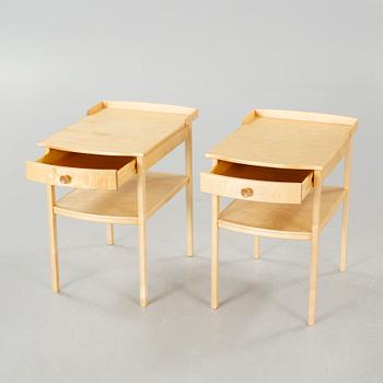 A pair of bedside tables by Carl Malmsten for Åfors Möbelfabrik, second half of the 20th century.