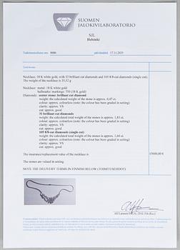 An 18K white gold Bucherer necklace set with brilliant-cut and octagon-cut diamonds.