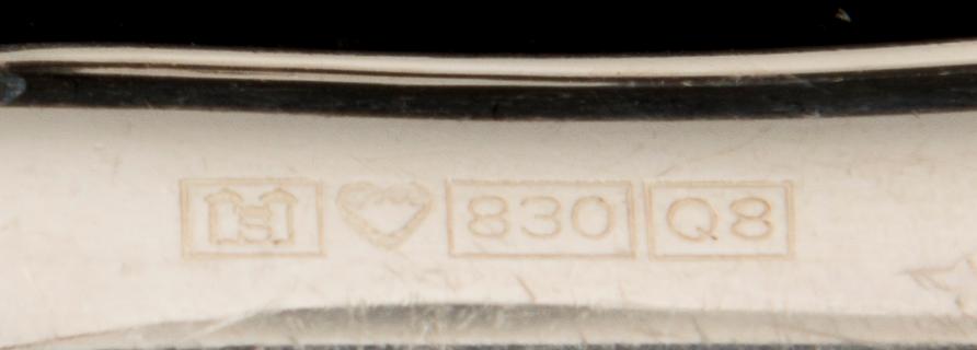BESTICKUPPSÄTTNING, 18 delar, silver och nysilver, "Chippendale". 1900-talets senare hälft.