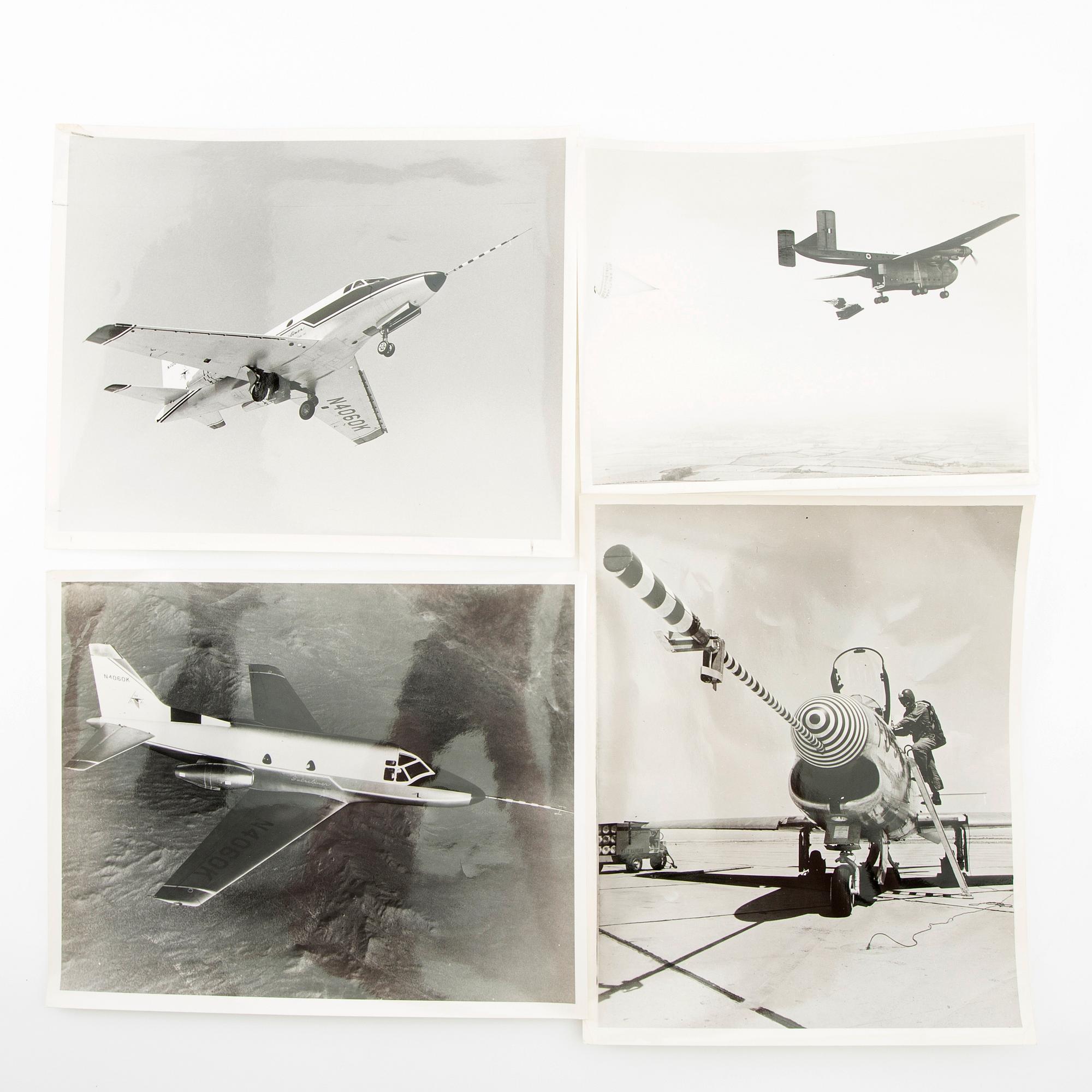 En samling flygplansrelaterade fotografier  15 st.