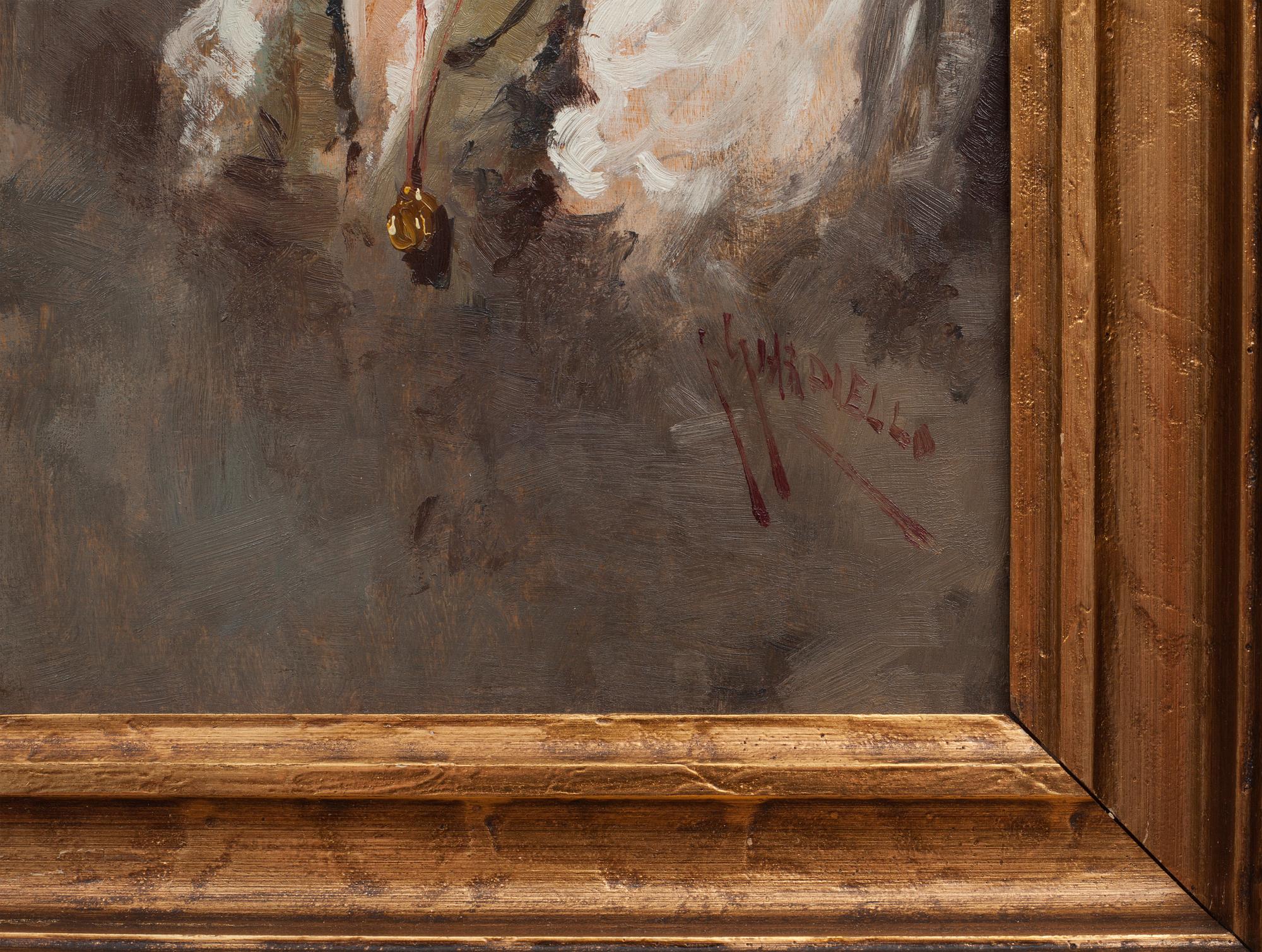 GIUSEPPE GIARDIELLO, olja på pannå, signerad.