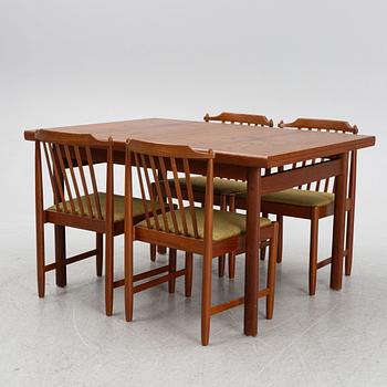 Svante Skogh, a dining table and four chairs, "Bosse", Sweden, 1960s.