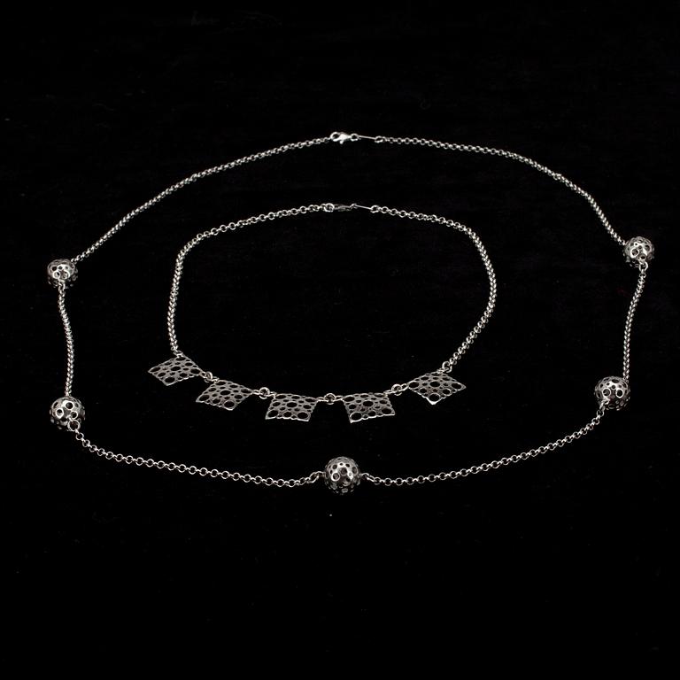 HALSBAND, 2 st, 925 silver, Liisa Vitali.