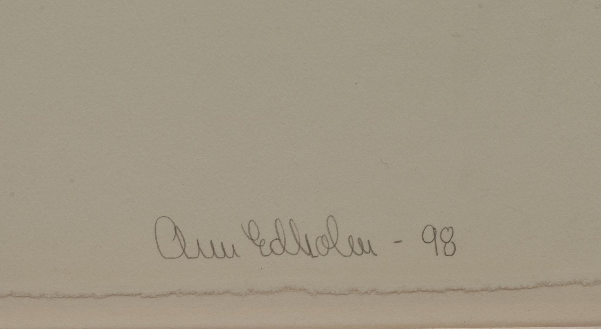 ANN EDHOLM, etsning, signerad, numrerad 52/100 och daterad- 98.