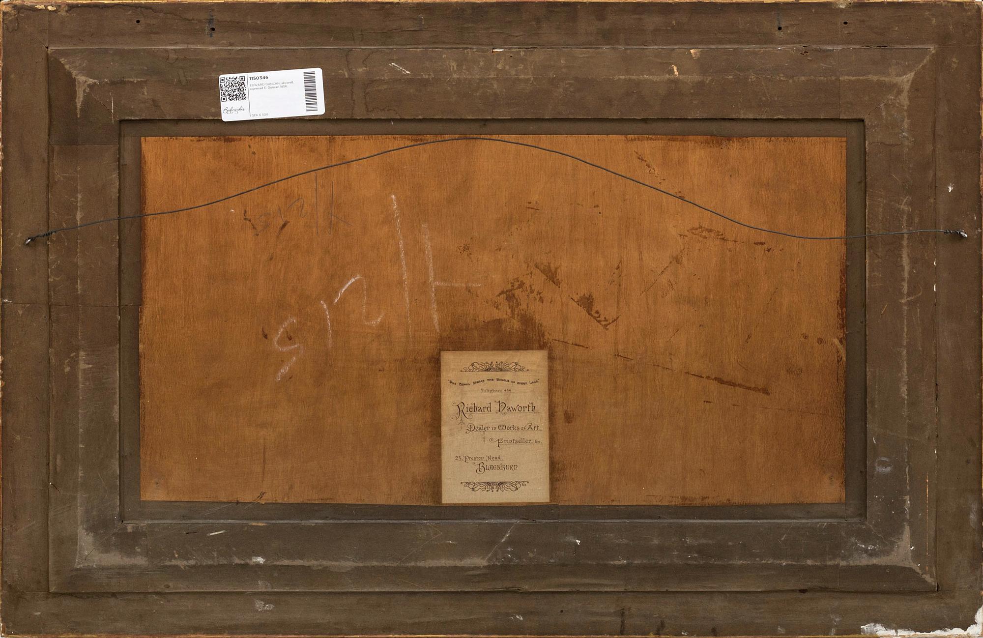 EDWARD DUNCAN, watercolor, signed E. Duncan 1856.