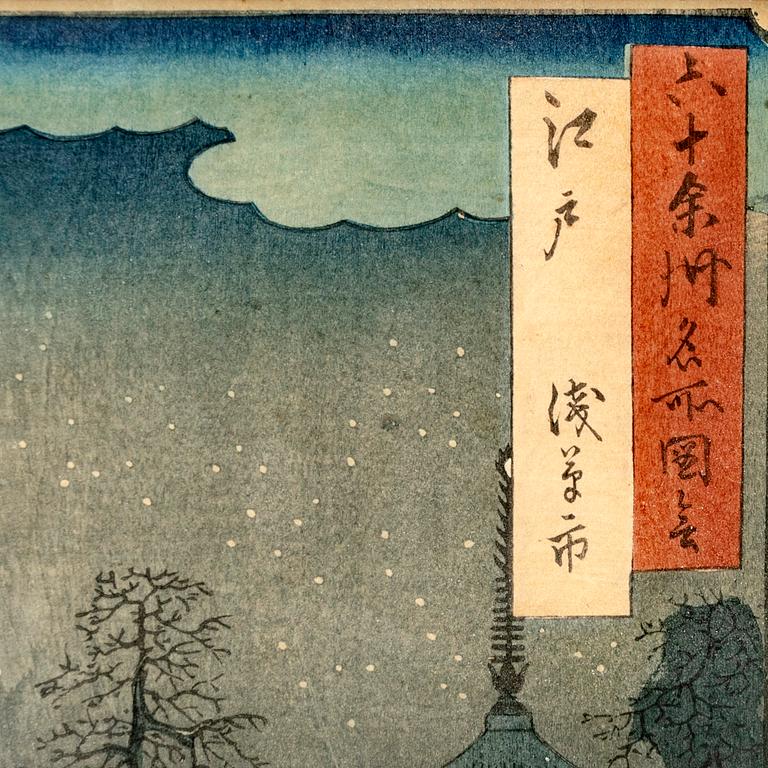 Ando Hiroshige, träsnitt Japan, 1800-tal.