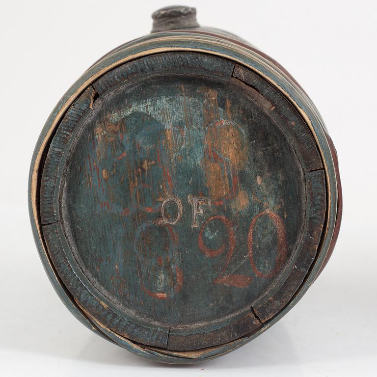 A set of three brandy kegs from Hälsingland, Sweden, 19th century.