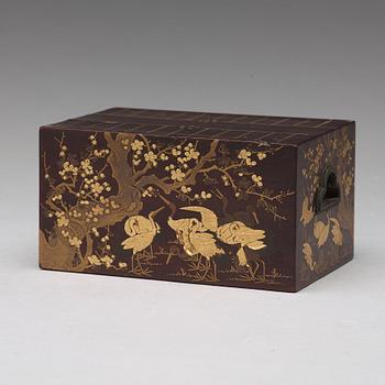 A Japanese lacquered box, 19th Century.