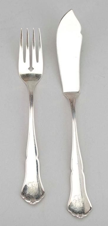 FISKBESTICK, 12+12, silver, Kultakeskus 1979. Tot. vikt ca 842,7 gr.