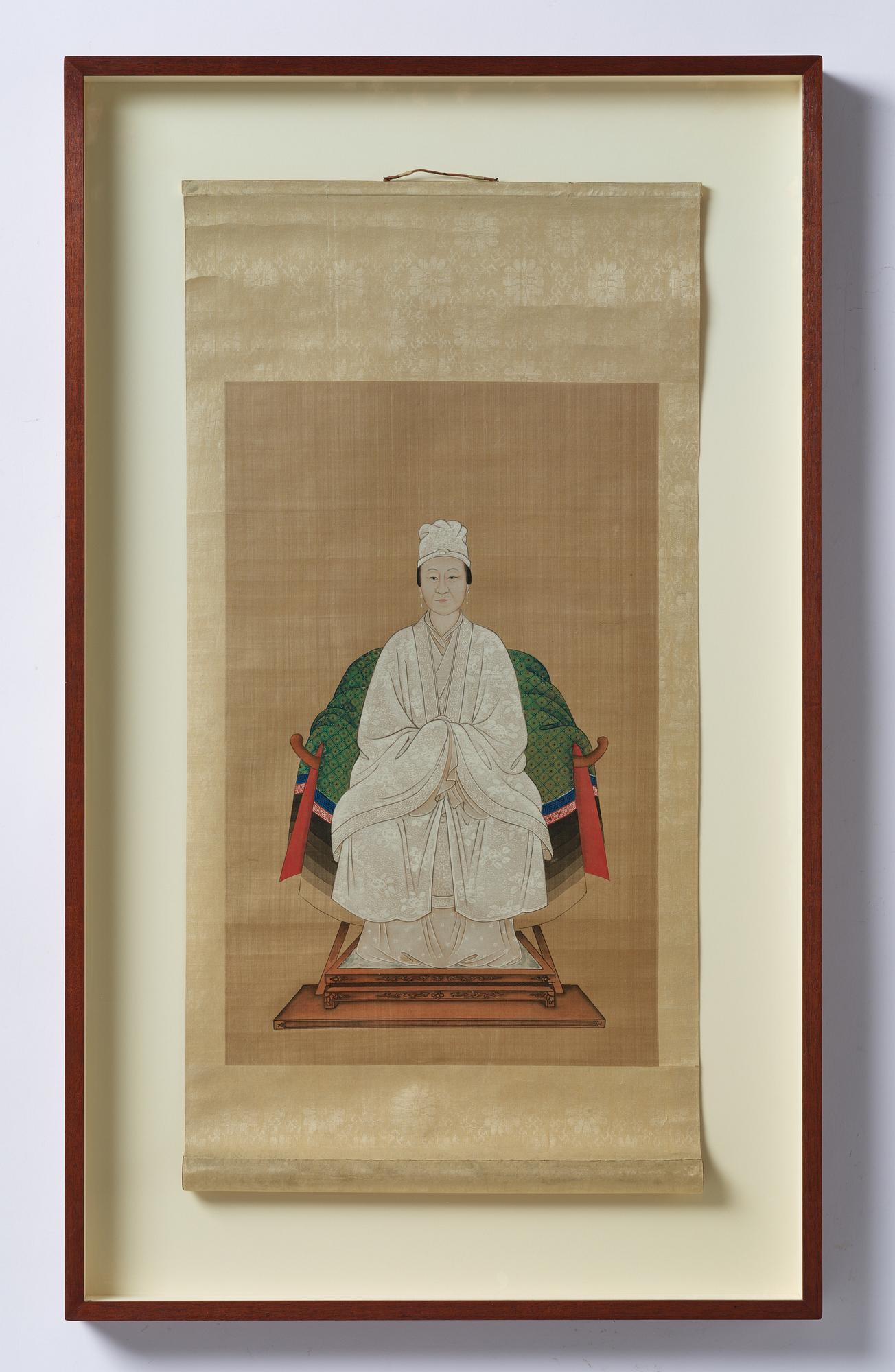 A pair of Thai ancestors portraits, around 1900.