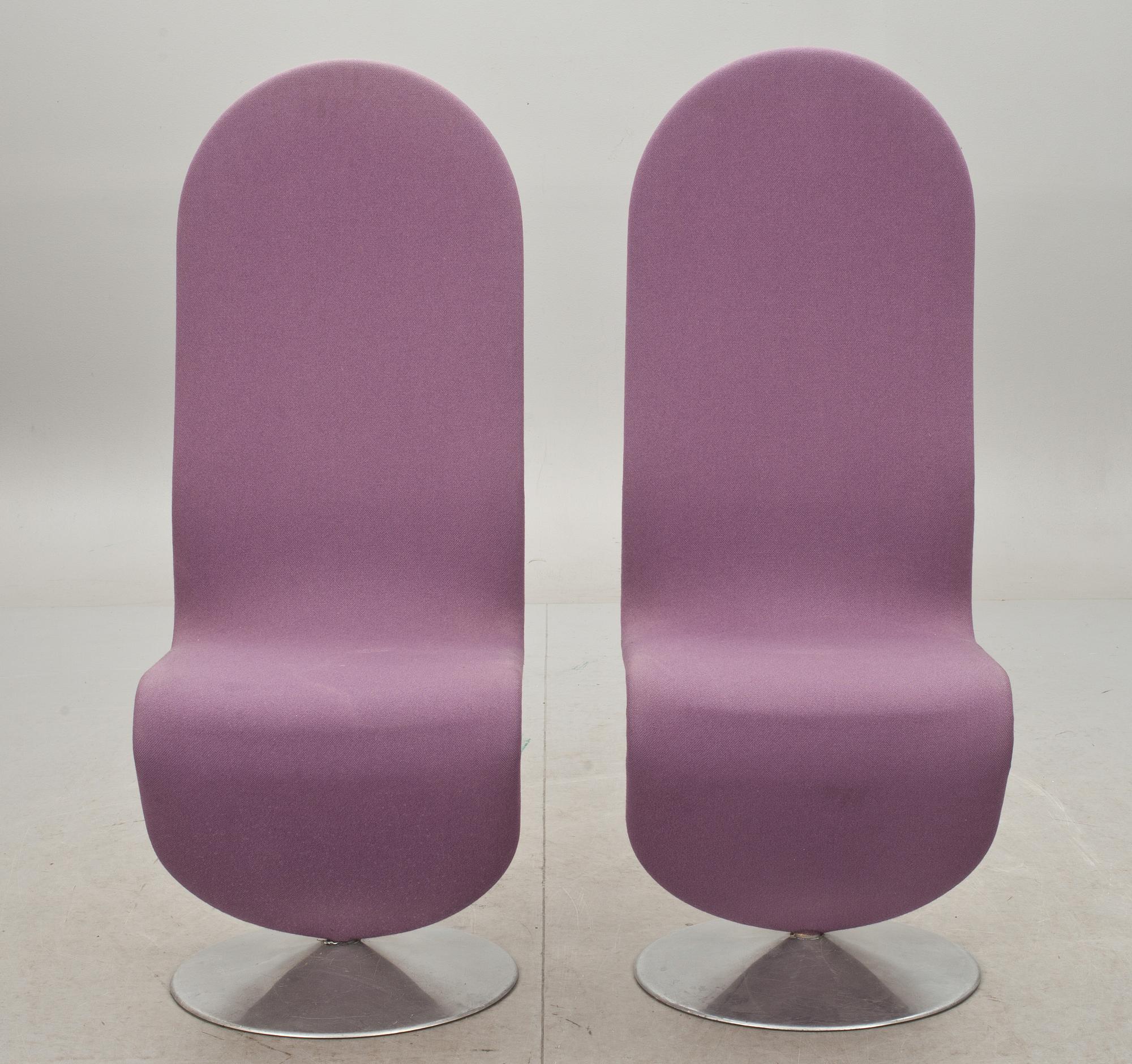 STOLAR, ett par, "System 1-2-3", Verner Panton. 1980-tal.
