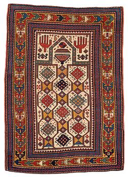 190. MATTO, an antique Caucasian prayer rug, Czar Russia, ca 144-151 x 103-106 cm.