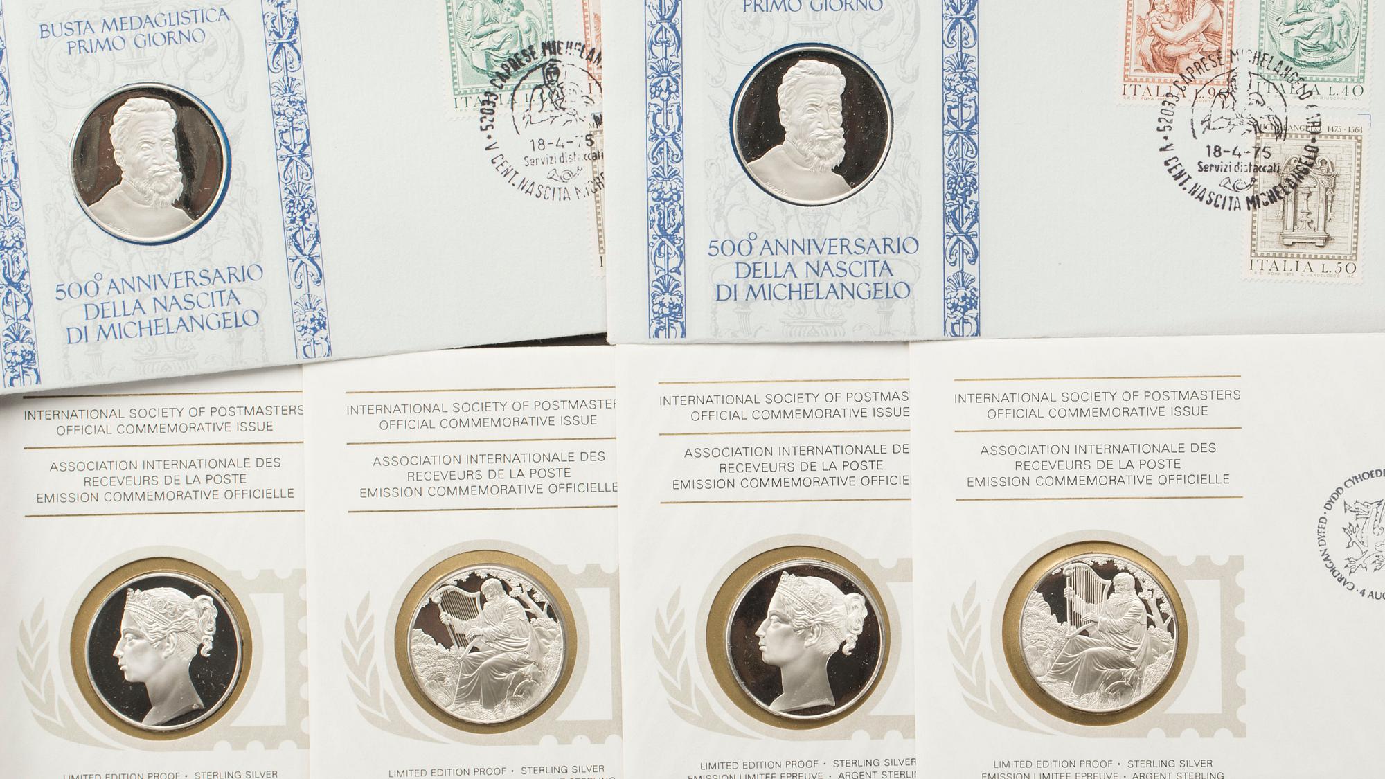 MEDALJER, ca 143 st, sterlingsilver, Franklin Mint, 1900-talets fjärde kvartal. Total vikt ca 6200 gram.