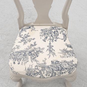 Dining table, 2 armchairs, 6 chairs, Rococo style, 20th century.