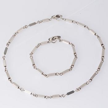 COLLIER SAMT ARMBAND, sterlingsilver, Saarela Arvo, Enköping, 1961 samt 1965.