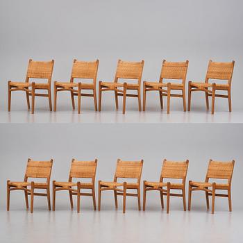 Hans J. Wegner, stolar, 10 st "CH31", Carl Hansen & Son, Danmark 1950-tal.