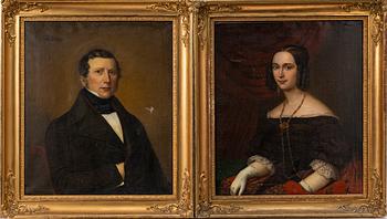 Svensk konstnär, 1800-talets mitt, Porträtt, ett par.