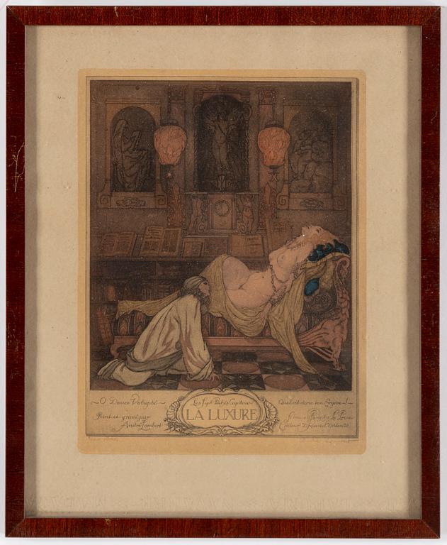 ANDRÉ LAMBERT, färgetsningar, 8 st.