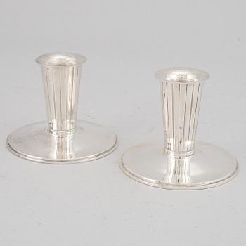 A pair of silver candlesticks, Sven Carlman, CF Carlman, Stockholm 1949.