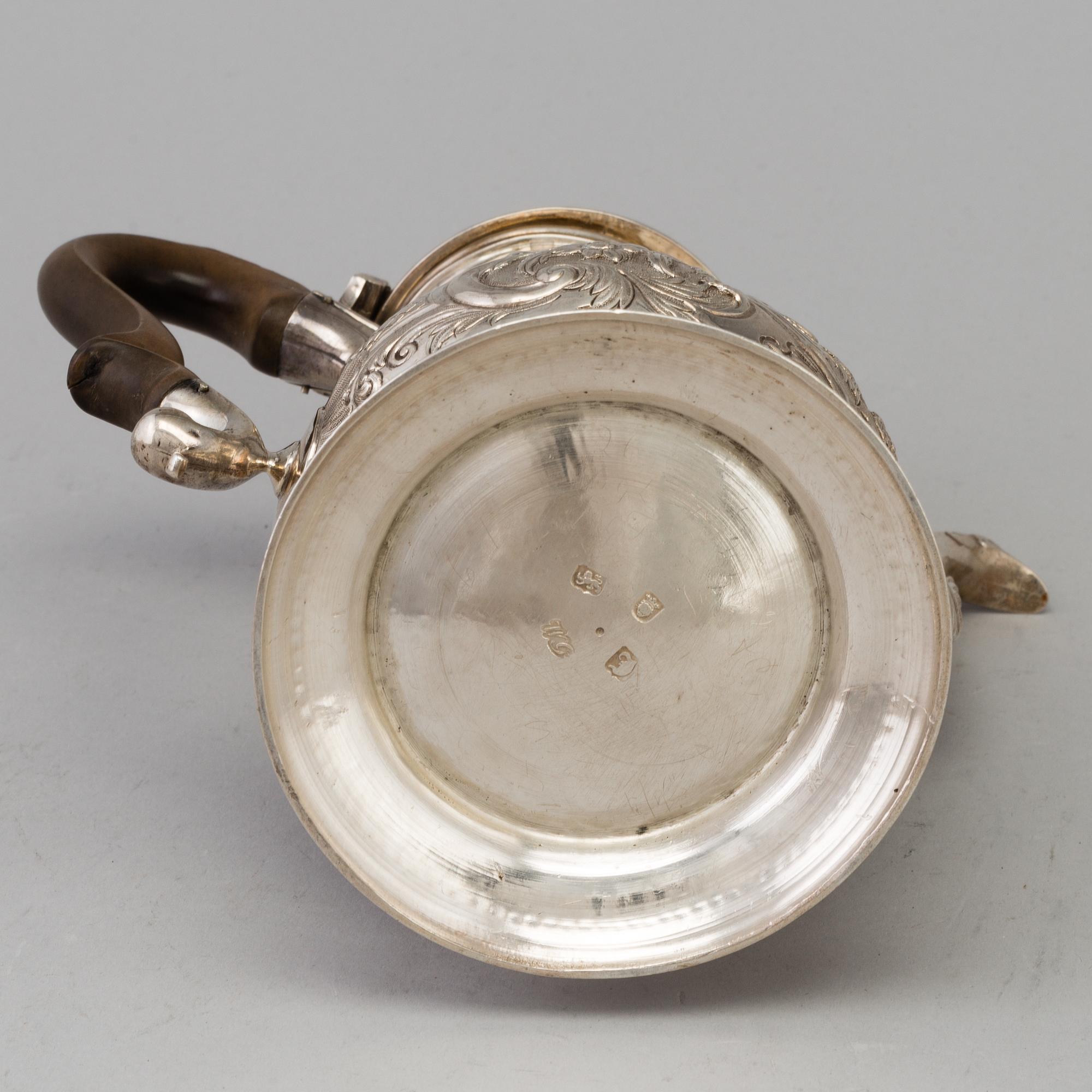 WILLIAM GRUNDY, KAFFEKANNA, rokoko, George III, silver, London, England, 1764.
