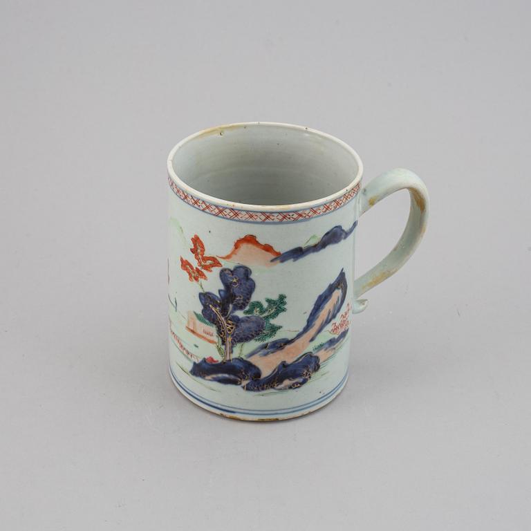A famille rose export porcelain jug, Qing dynasty, Qianlong 1736-95).