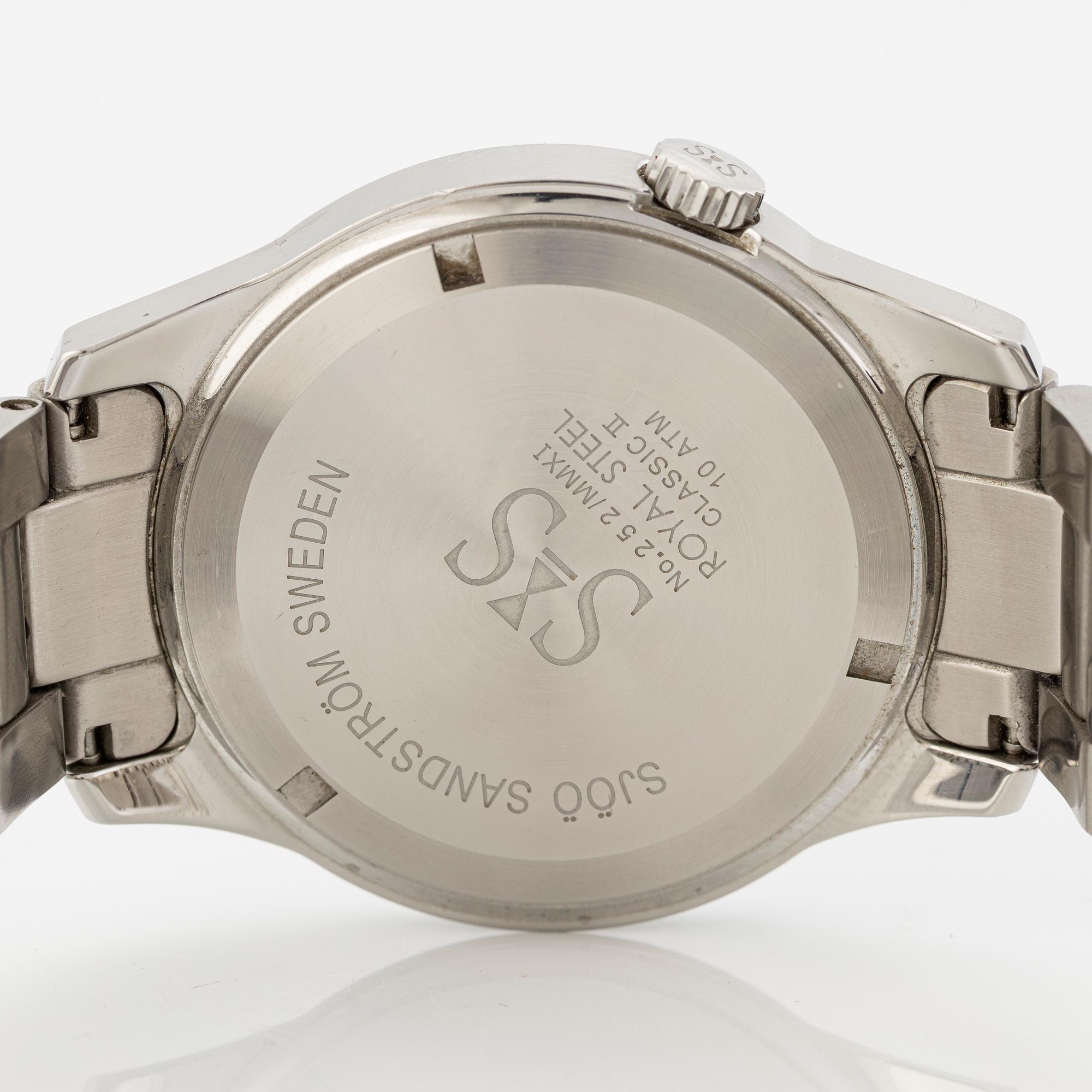 Sjöö Sandström, Royal Steel Classic II, armbandsur, 41 mm.